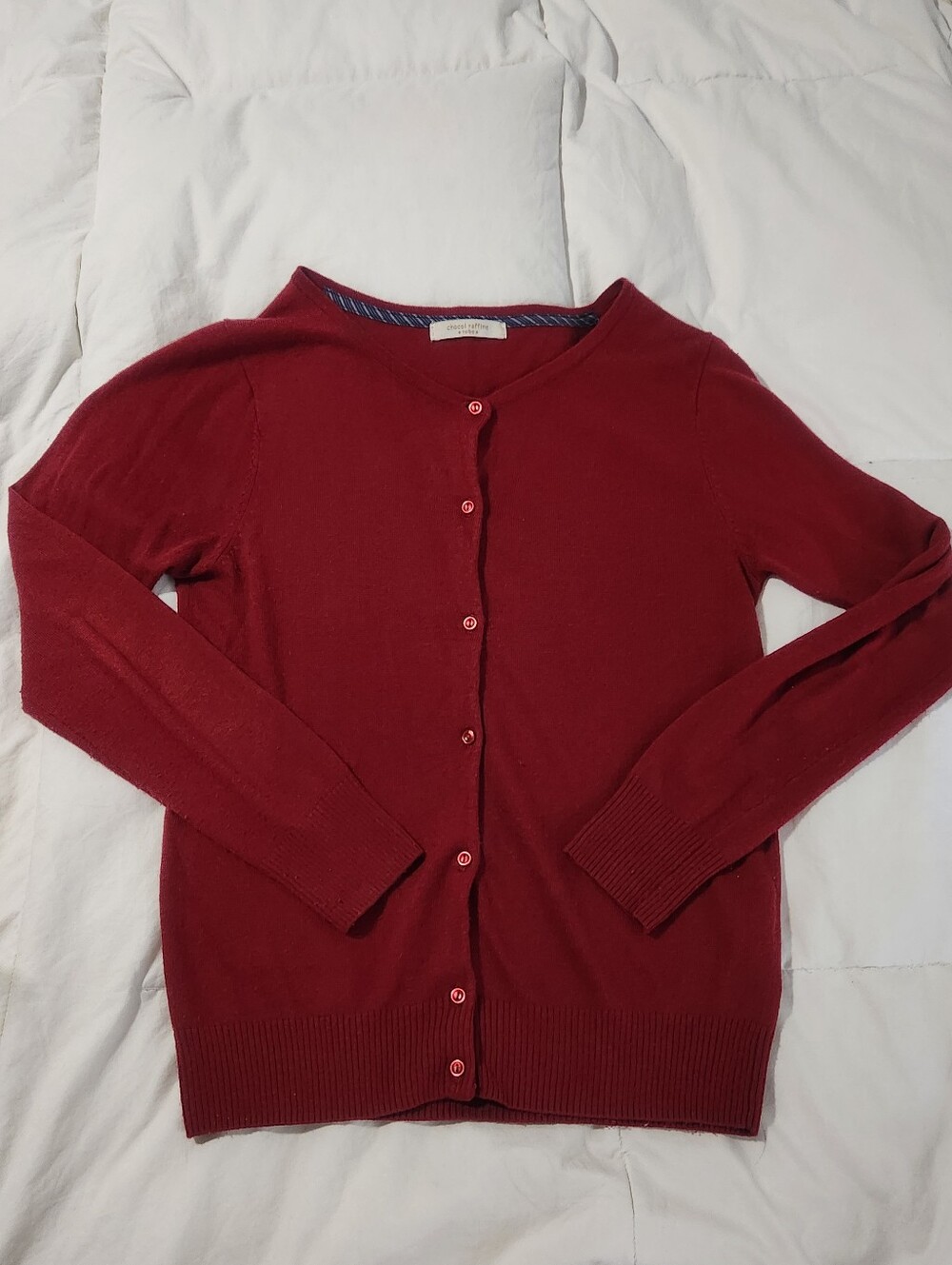 Chocol Raffine Robe Cardigan Sweater Red Size Small Cashmere Blend